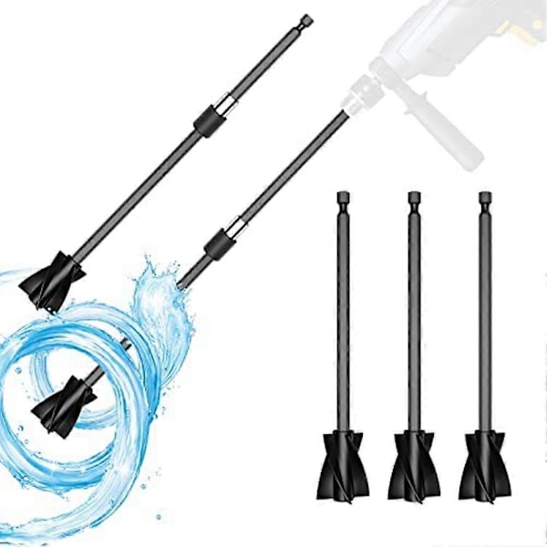 5 stk. Resin Mixer Paddles med 2 forlængerstænger, Epoxy Mixer Tilbehør til kraftig blanding, Genanvendelig