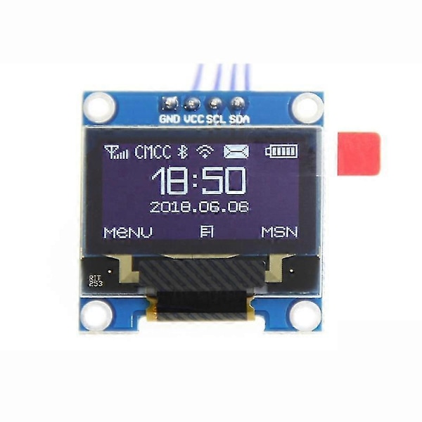 0.96 tum IIC I2C Seriell GND 128X64 OLED LCD LED Display Modul SSD1306 för arduino Kit vit Display Boris