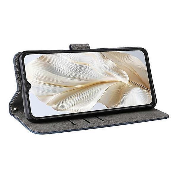 Kompatibelt för Blackview Wave 8C Plånboksfodral RFID PU Läder Skydd Ställ Blue