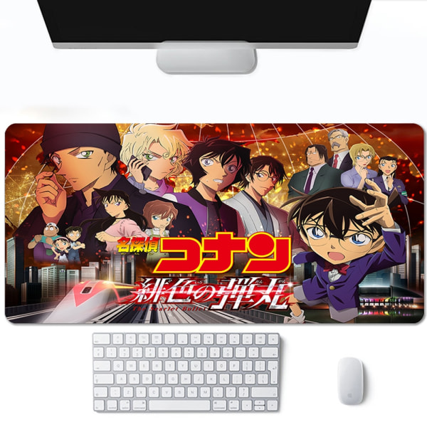 Anime Detektiv Conan Spillemåtte Tilbehør Gamer Fuld Gummi Musemåtte Tæppe 2mm Tyk Tastatur Skrivebordsunderlag A18 180x220x2mm