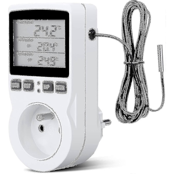 Digital / Värme- och kyltermostatuttag LCD Temperaturkontroller, 230V för växthus och lantbruk Tem-FCY