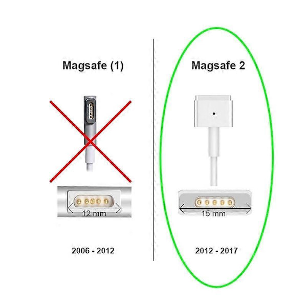 Apple Macbook Magsafe 2-laddare, 45 W - kompatibel med Macbook Air