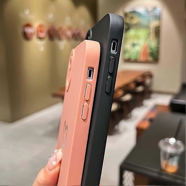 Sött Bling för iPhone XR, Guld Laser Gradient Färg Skiss Plätering Kärlek Hjärta Skal med Linsskydd för Kamera, Mjukt
