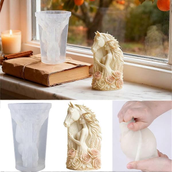 Rose Knight Stearinlys Silikonform DIY Håndlaget Aromaterapi Form Gips V1F5