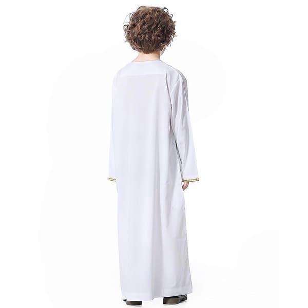 Drenge Saudi Muslim Islamisk Kaftan White 140CM
