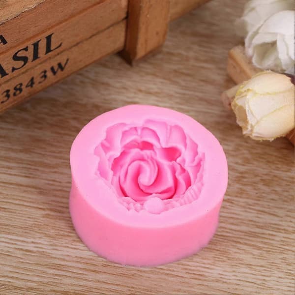 DIY Blomsterform Silikon Kakeform 3D Rose Fudge Bakeverktøy Silikon Q9