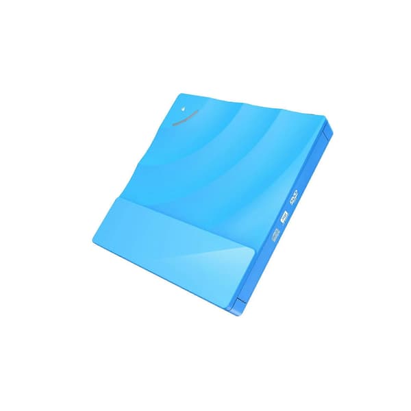 Extern Optisk Enhet Portabel DVD-spelare, Höghastighets USB 3.0 CD DVD-RW Slim Disk Reader (blå)
