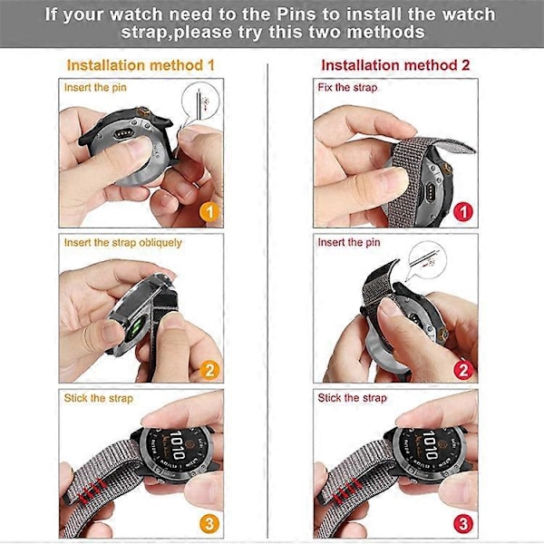 26mm Nylonkello Ranneke Yhteensopiva Garmin Fenix 6X:lle, Säädettävä Älykellon Rannekkeen Vaihto Grey