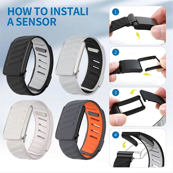 Sport Flex Armband Svettresistent Ersättningsarmband Kompatibelt för WHOOP 4.0 Sportband Ljusgrå & Svart