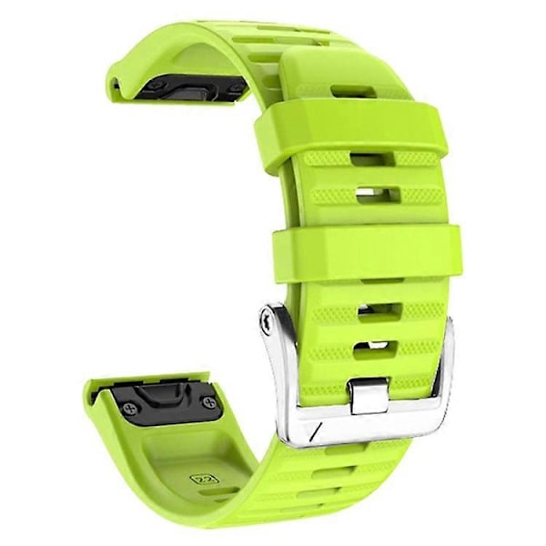 Kompatibel med Garmin Tactix 7 Pro / Fenix 7X / Fenix 6X Pro 26mm Klockarmband Silikonarmband med Stål Silver Spänne Green