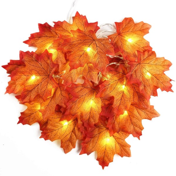 2/3/6M Juldekoration Konstgjorda lönnlöv LED-ljussnöre Lykta Garland Hemfest DIY Deco Halloween New Yea 4 6M 40Led-USB