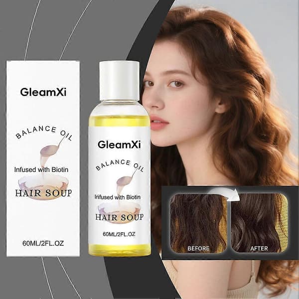 GleamXi Biotin Hårolja - Lättviktig & Icke-fet - 60ml
