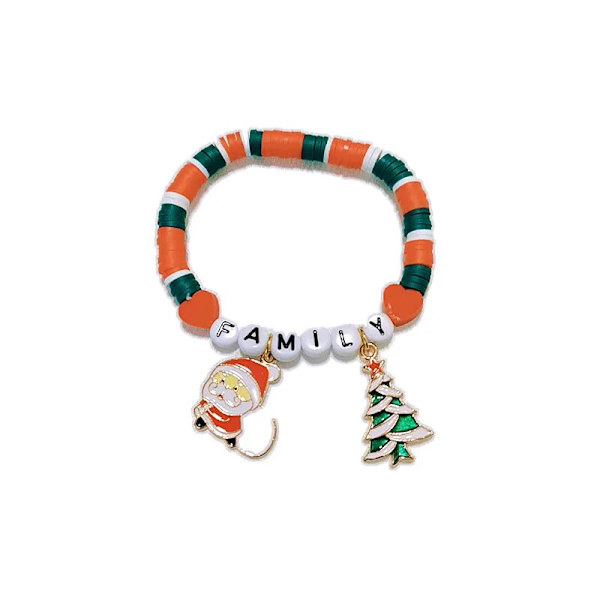 DIY Julegave julepynt 2023 Armbåndssæt til familie Forældre Barn Gaver Perlearmbånd 1