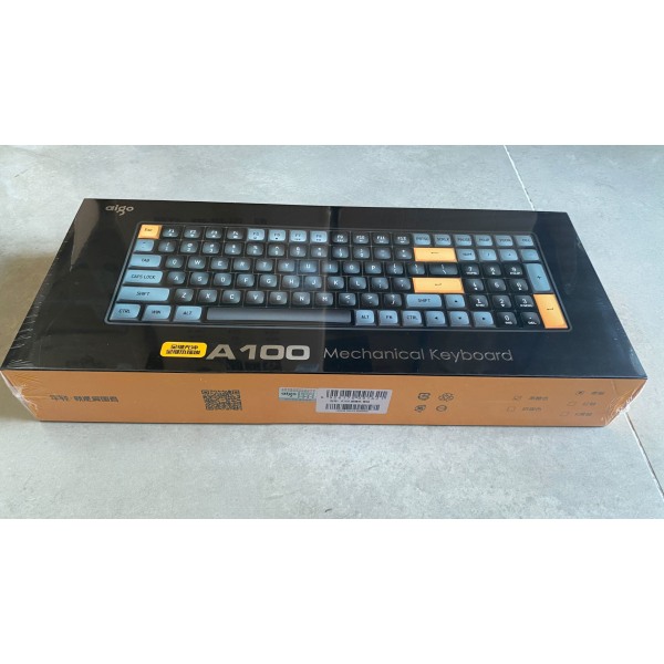A100 Mekaniskt Gamingtangentbord 2.4G+ Trådbundet Blå Switch 100 Tangenter Hot Swappable Uppladdningsbart Gamingtangentbord black Yellow axis