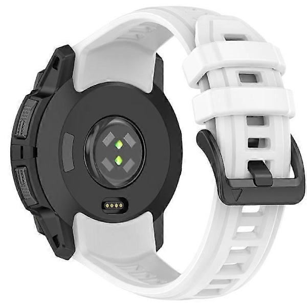 26mm Silikonrem Kompatibel med Garmin Instinct 3 Solar / Instinct 3 AMOLED 50mm Erstatningsklokkereim White