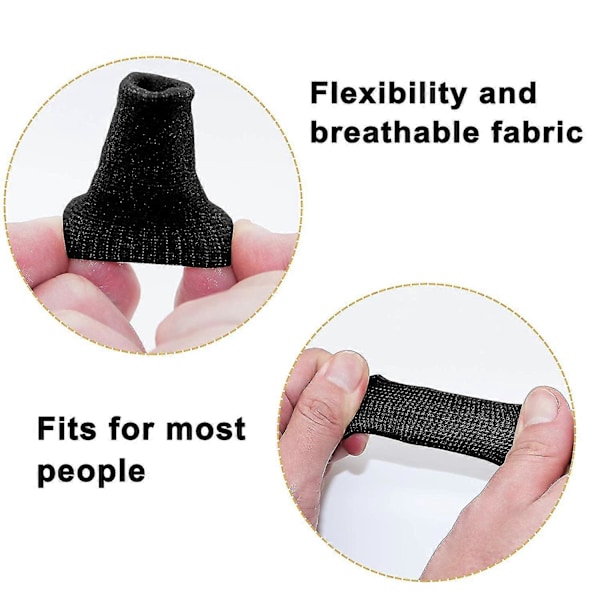 10-pak fingerspidser, tommelfinger skinne til fingerstøtte, åndbar elastisk finger tape, kompressionsbeskyttelse (sort)