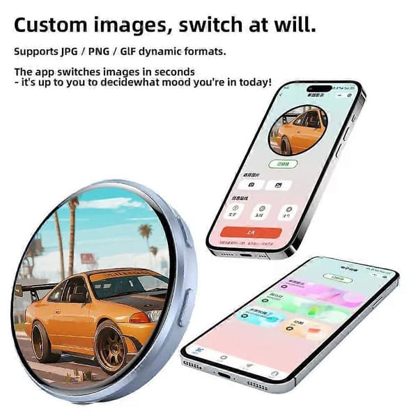 Smart High-Definition Display Elektronisk Badge White
