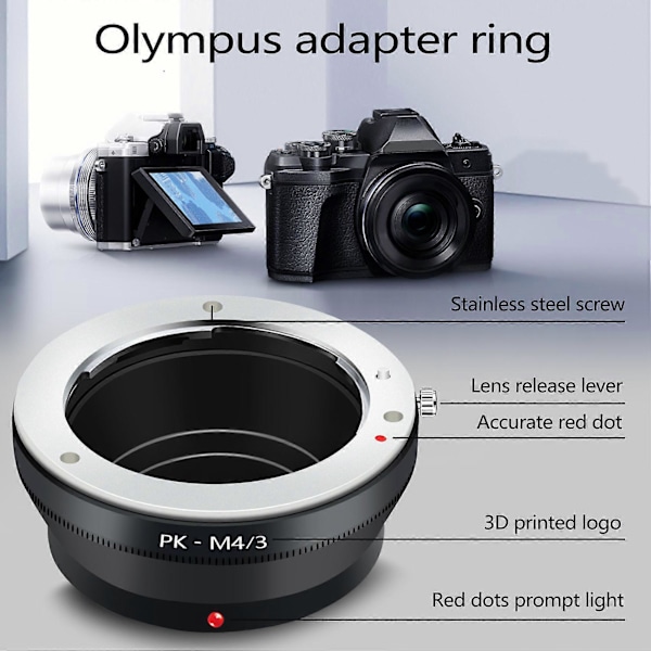 -/3 Adapterring för objektiv till 4/3 M43 kamerahus för -D E-M5 E-Pm2 E-Pl5 Gx1 Gx7 Gf5 G5 G3