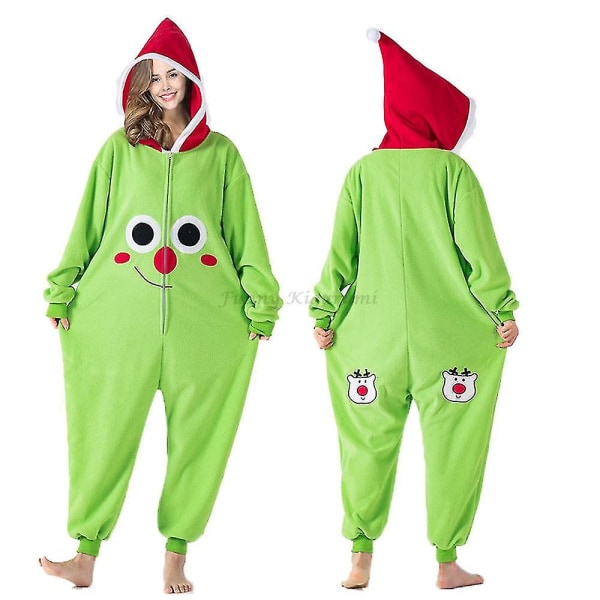 One Piece Hette Fleece Julekostyme Halloween Kostyme Voksen Onesie Pyjamas LFA14 L Height 168*177cm