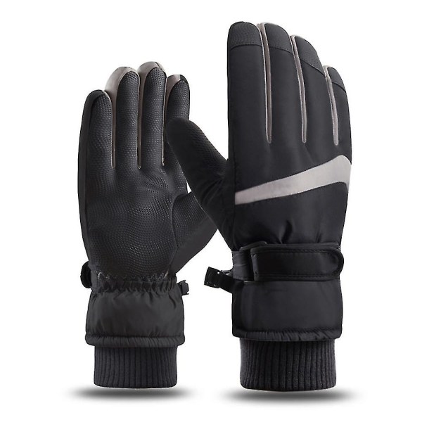 Vinter Skihandsker Mænd Og Kvinder Udendørs Ridning Vandtæt Skridsikker Touch Screen S-xl Black L