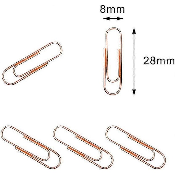 200 st Roséguldfärgade Gem, 28 mm (1,1\") för Organisera Skola Hem Kontorsmaterial