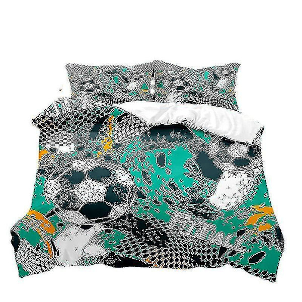 Fotboll Tryck Sängkläder Set Baseboll Fotboll Basketboll Mönster Påslakan Set Hem Sovrum Dekor Sänglinne Sängkläder style 1 228*228three-piecesuit