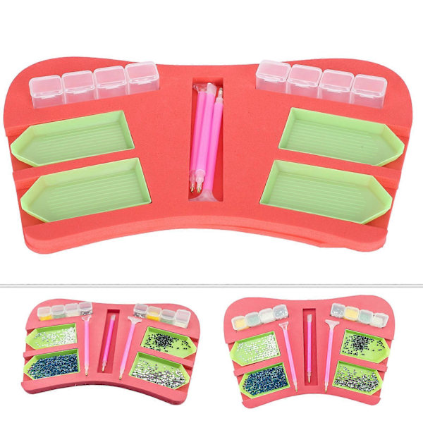 2 Sett Diamantmaleri Tilbehør Brett Organizer Holder Multi-Batch Container Penn Verktøysett