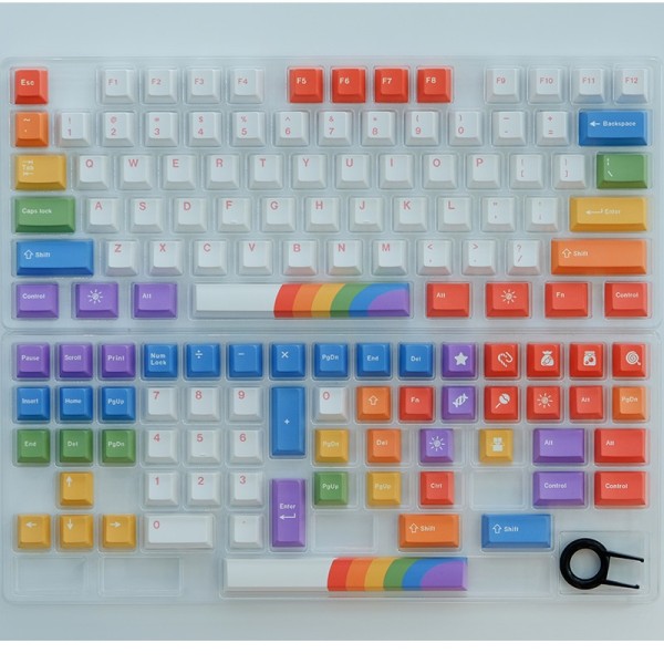 129 tangenter Cherry profil PBT keycaps Rainbow