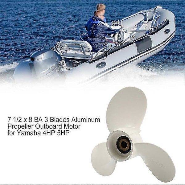 Yamaha 4HP ja 5HP Alumiinipotkuri Perämoottori 7 1/2 x 8 BA 3 Lavalla, Melunvaimennuksella