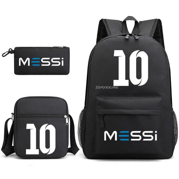 Fodbold Messi Unisex Skoletaske Studenter Rygsæk Sky Blue