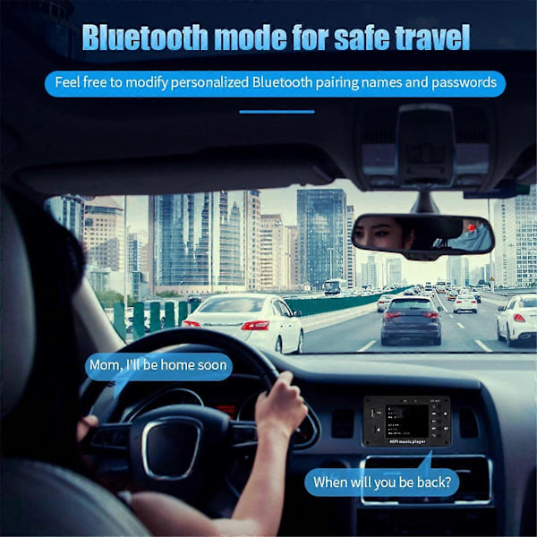 2,8 tuuman värinäyttö Bluetooth 5.1 auton synkronointi häviötön dekoodauslevy kellonaika hälytyskello FM