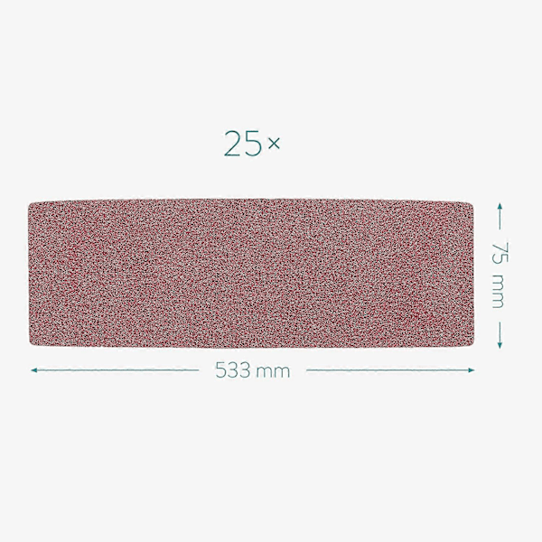 25x slibebånd sandpapir Slibende mekanisk eller elektrisk slibemaskine Slibeark med korn P40/60/80/100 - 7,5 x 53,3 cm