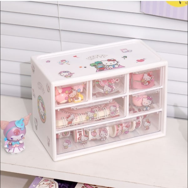 Sanrio Kuromi Kawaii Anime-tarratarratarvikkeet Tee-se-itse-säilytyslaatikko Hello kitty