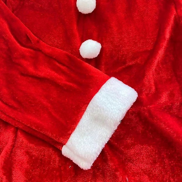 Barnens Dag Röd Jul Föreställning Festklänning med Julhatt Julklänning Tomte Jul Gyllene Sammet 1-3 år