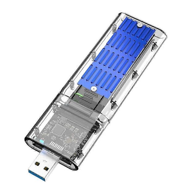 USB-interface M.2 SATA SSD-kabinet med gennemsigtigt display K1714s Blue Back Cover