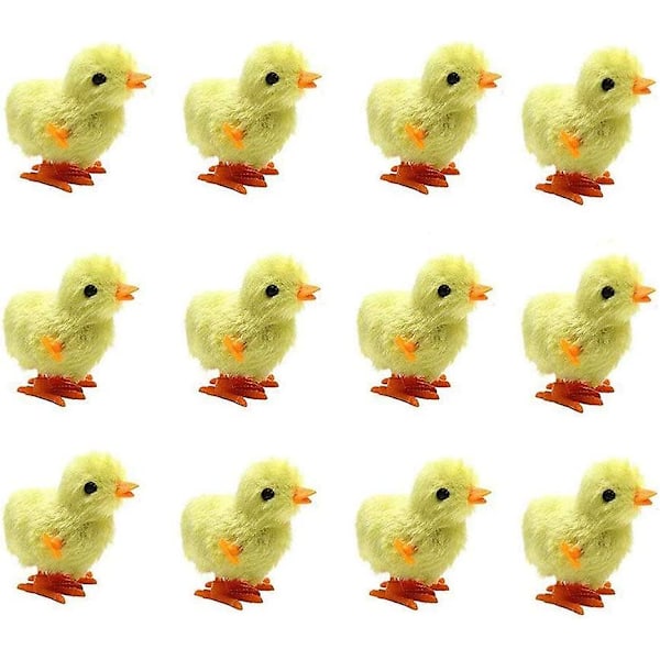 12-pack Påsk Uppdragbara Leksaker, Plysch Kyckling Uppdragbara Leksaker Plysch