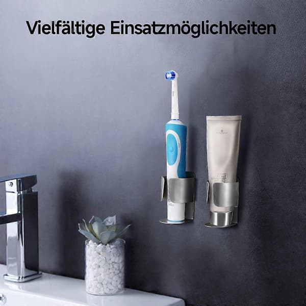 2 stk. selvklebende veggmontert baderomsholder i rustfritt stål