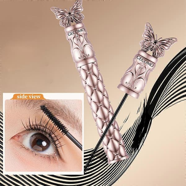 Butterfly Flying Volume Mascara Curl Langtidsholdbar Makeup Tynd Børste Eyelash Primer Form 1pcs