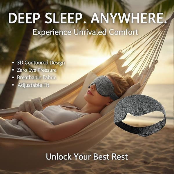 3D Sovmask - Ljusblockerande, Noll Tryck, Justerbar Rem deep grey