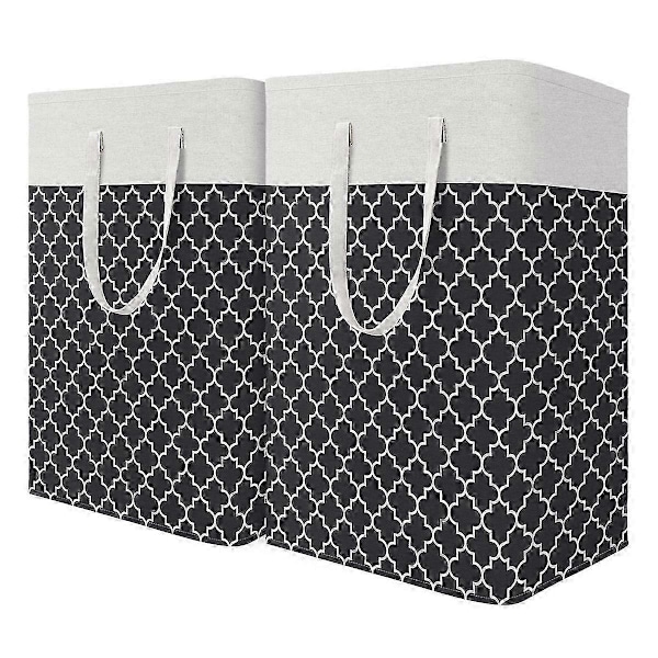 Vattentät Tvättkorg, Hög Tvättbalja, Sovrum, Badrum, Sovsal Tvättkorg, 2-pack, Svart