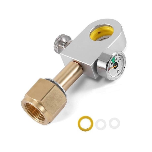 CO2 Påfyldningsadapter Passer til Duo, Art, Terra Quick Connect CO2 Cylinder med 3000Psi Trykmåler
