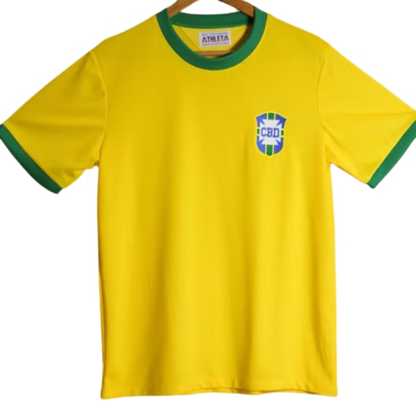 1970 Brasilien träningsdräkt i hemtröja med kortärmad tröja Solskjaer NO.20 S