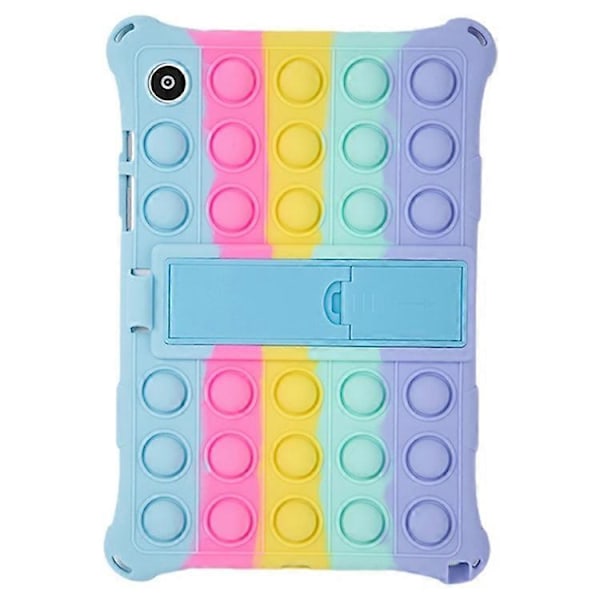 Kompatibel med Galaxy Tab A8 10.5 (2021) Fidget Sensorisk Silikon Bubbla Ångest Stress Relief Leksaker Halkfri Textur Tablet Skydd LightBlue