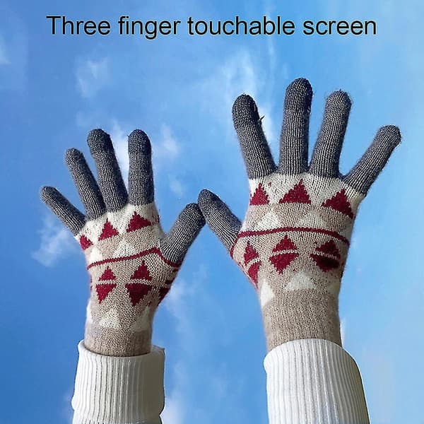 Vinter Touch Screen Handsker Blomsterprint Holder Varmen Til Kvinder Og Mænd Style3