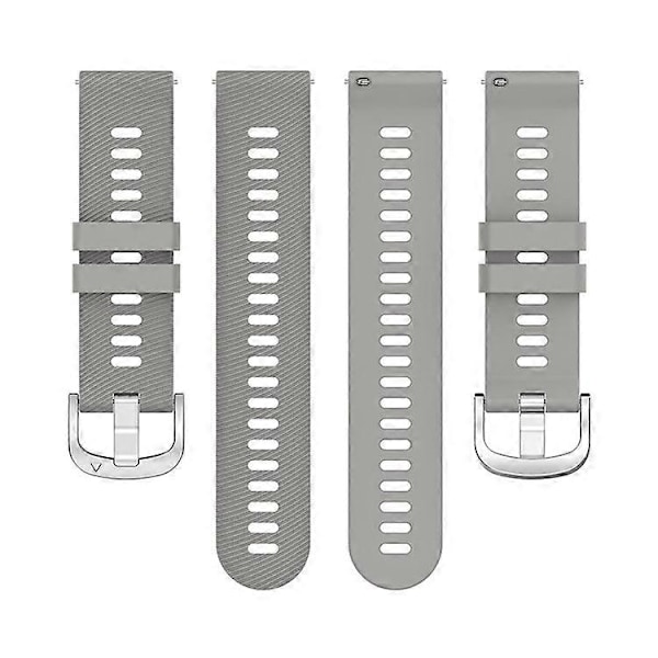 Kompatibel med Garmin Forerunner 255 / Vivoactive 4 Kryssstripet Design 22mm Universell Klokkereim Silikon Erstatningsarmbånd LightGrey