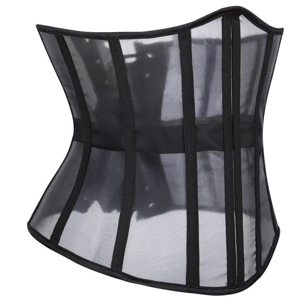 Dam BH Midjeträning Sexig Genomskinlig BH Midjeåtstramande Kroppsformande Underkläder S-3XL Black M