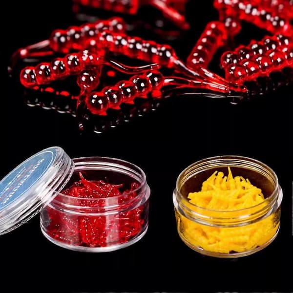 Myk plastfiskesluk 2 cm bionisk mark for karpe og karuss Red tail