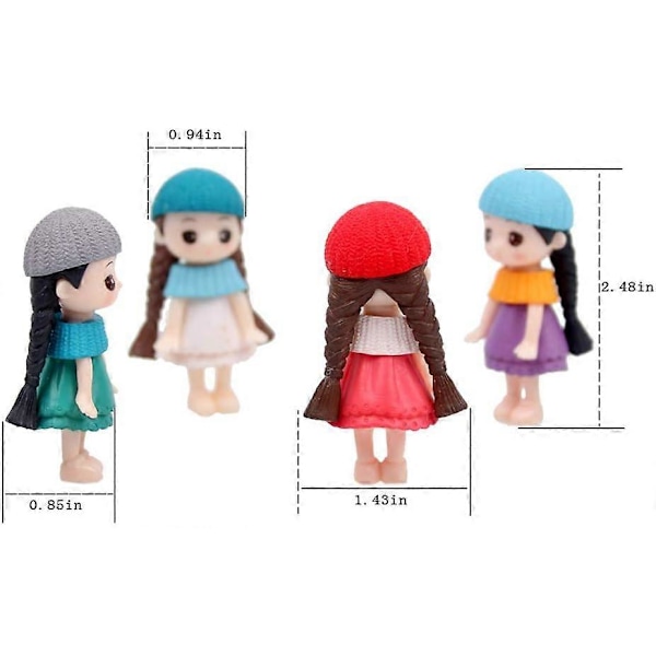 8 stk. (1 sæt) Kawaii Pige Legetøj Figurer Legesæt, Havekage Dekoration (Otte(8 stk.))