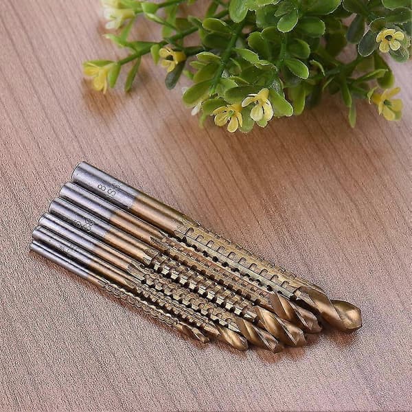 6 stk. Titanium Bor Sav Bitsæt, Hss Savtakket Bit Hulboring, 3-8mm Tømrer Savborebits