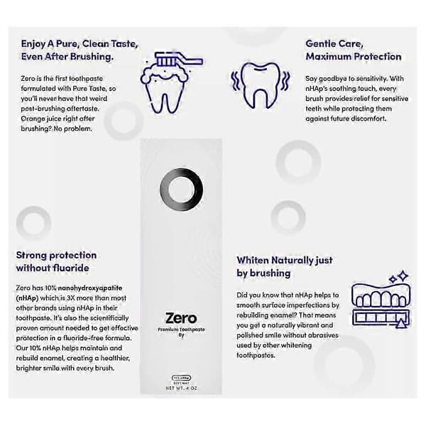 1-3 stk. Zero Tandpasta 10% Nano-Hydroxyapatit for Avanceret Emaljebeskyttelse 2pcs